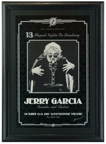 Jerry Garcia poster Garcia on Broadway, Lunt Fontanne Theatre 1987 poster