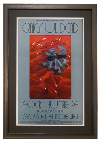 BG-205  Grateful Dead poster same day as Altamont, December 6, 1969. Concert poster by David Singer also with Humble Pie and Flock