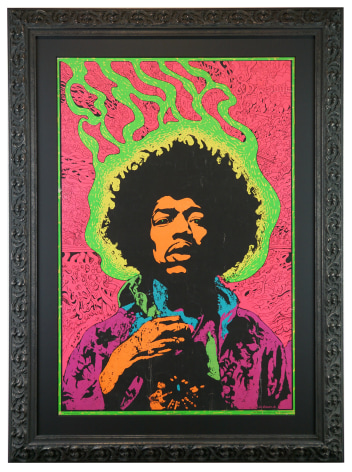 Jimi Hendrix 1968 poster The Experienced by Joe Robert Jr. Jimi Hendrix dayglo silkscreen poster from 1968