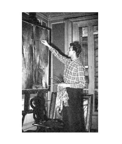 Alejandro Otero working on his series&nbsp;Cafeteras, circa 1946-1948. Photo courtesy of the Otero Pardo Foundation Archives.