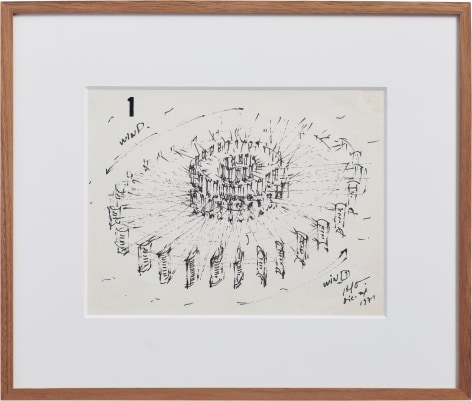 Alejandro Otero Untitled, 1971. Ink on paper, 14 &frac14; x 16 ⅝ x 1 &frac14; in. (36.2 x 42.2 x 3.2 cm.)