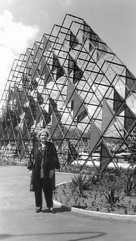 Mercedes Pardo&nbsp;in collaboration with Alejandro Otero, Los Cerritos, 1975, polychrome iron kinetic sculpture, currently located on the Caracas-La Guaira highway in Catia, Caracas. Photo courtesy Otero Pardo Foundation Archives
