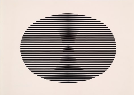 Manuel Espinosa, Untitled [Serie Op. Oval], 1968. Ink on paper, 13 7/8 x 19 3/4 in. (35.2 x 50.2 cm.)