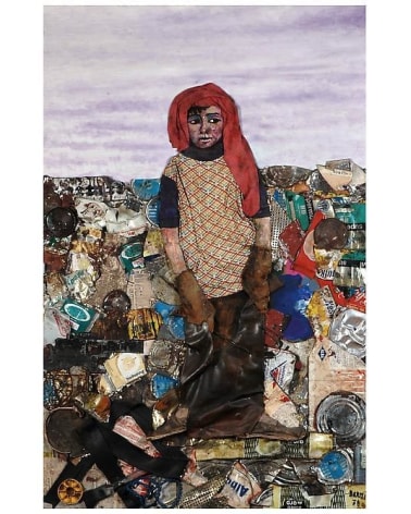 Antonio Berni, Juanito ciruja (Juanito the Scavenger), 1978. Oil, bonded fabrics, tin cans, papier m&acirc;ch&eacute;, burlap, canvas shoes, rubber, plastic, metals, wire, cord, nails and staples on wood, 63 in. x 41 5/16 in.