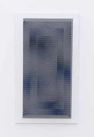 Antonio Asis, Rect&aacute;ngulo Azul y Blanco, 2007. Acrylic on wood and metal, 40 1/8 x 25 x 5 3/4 in. (101.9 x 63.5 x 14.6 cm.)