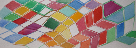 Graciela Hasper, Sin Titulo, [Untitled], 2019. Watercolor on paper, 4 1/4 x 12 3/16 in. (10.8 x 31 cm.)