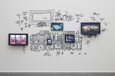Dias &amp;amp; Riedweg, A Casa, 2007. Five-channel video installation. Installation view, Kunstmuseum Luzern, 2014.