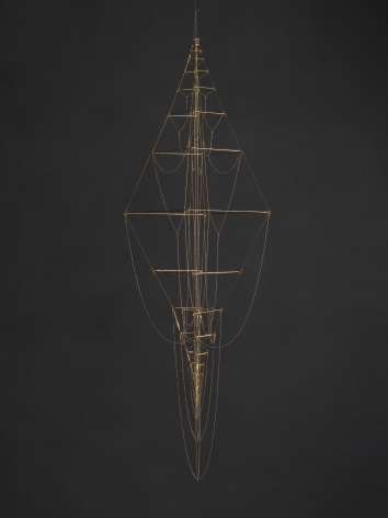 Jorinde Voigt,&nbsp;Betrachtung / Contemplation #25, 2020. Brass,&nbsp;56 &frac14; x 13 ⅜ x 13 ⅜ in. (143 x 34 x 34 cm.)