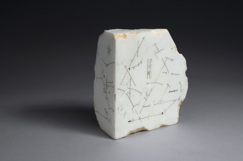 Marie Orensanz,&nbsp;Untitled, 1989,&nbsp;Drawing on marble,&nbsp;7 5/8 x 6 11/16 x 3 5/16 in.&nbsp;