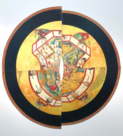 Miguel Angel&nbsp;R&iacute;os, Mapa Poncho, 1995-1996.&nbsp;Cibachrome&nbsp;mounted on canvas and push pins,&nbsp;90 15/16 x 93 11/16 in. (231 x 238 cm.)