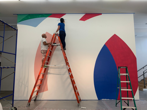 Graciela Hasper,&nbsp;Untitled, mural at Sicardi | Ayers | Bacino in progress, 2019.