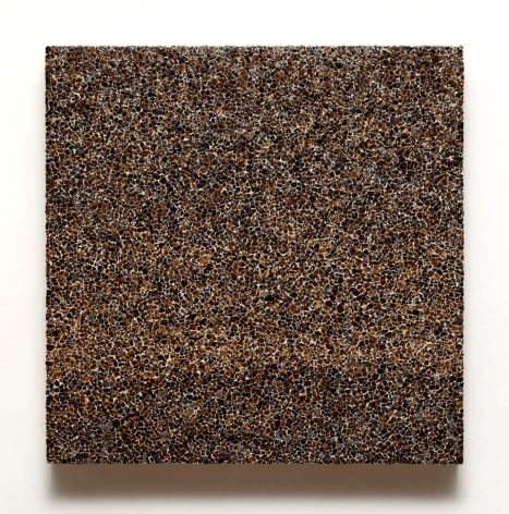 Gabriel de la Mora, 10,980, 2013. 10,980 pieces of eggshell [quail] on wood, 11 13/16 x 11 13/16 x 1 1/2 in. (30 x 30 x 3.9 cm.)