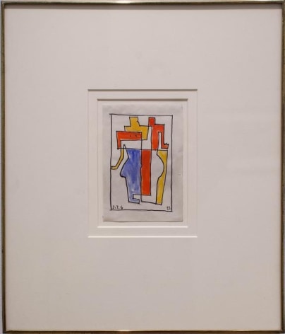 Joaqu&iacute;n Torres-Garc&iacute;a, Woman, 1933. Ink, tempera, and pencil on paper, 6 1/4 x 4 5/16 in. / 15.5 x 11 cm.