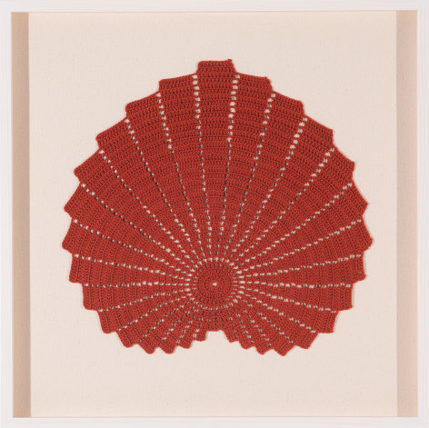 Melanie Smith, Pi (Pond 5) 14, 2022. Cotton, 22 7/8 x 22 7/8 in. (58.1 x 58.1 cm.)
