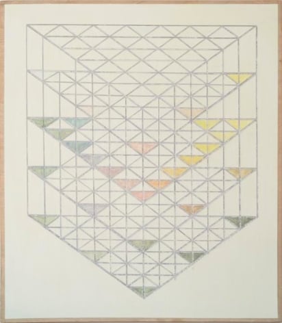 Melanie Smith, Diagram 60, 2016. Oil and encaustic on wood, 14 9/16 x 12 5/8 in.