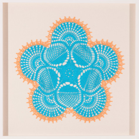 Melanie Smith, Pi (Pond 5) 15, 2022. Cotton, 25 1/4 x 25 1/4 in. (64 x 64 cm.)