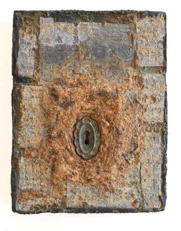 Elsa Gramcko, Cerradura [Lock], 1969. Mixed media on masonite, 8 5/8 x 6 3/4 in.