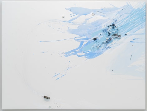 Liliana Porter, Untitled with Fallen Things, 2013. Acrylic and assemblage on canvas, 60 x 80 in. (152.4 x 203.2 cm.)