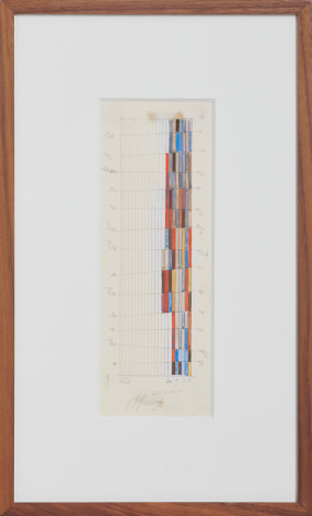Alejandro Otero, Untitled, [Sketch Tabl&oacute;n], 1973. Graphite and gouache on paper, 10 1/2 x 4 1/2 in.