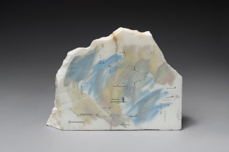 Marie Orensanz,&nbsp;Untitled, 1980,&nbsp;Drawing and paint on marble,&nbsp;7 7/16 x 13 3/4 x 1 15/16 in.&nbsp;