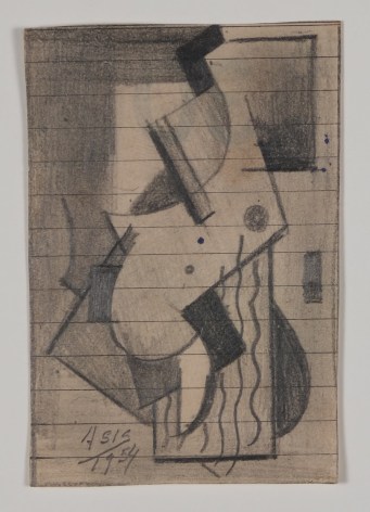 Antonio Asis, Untitled, 1954,&nbsp;Graphite on paper,&nbsp;3 3/8 x 2 1/16 in. (8.6 x 5.3 cm.)