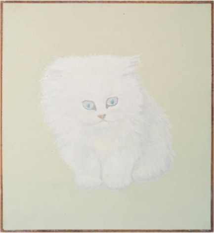 Melanie Smith, Cat 9, 2016. Oil and encaustic on wood, 10 1/4 x 9 7/16 in.