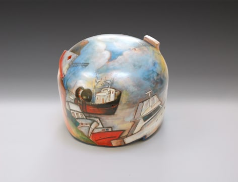 Lidya Buzio. XX, 2006, painted earthenware, 7 &frac12; x 9 &frac12; in.