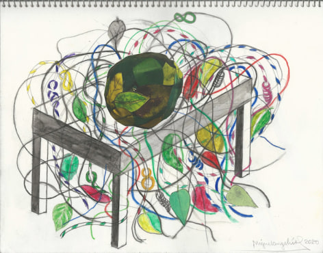 Miguel &Aacute;ngel&nbsp; R&iacute;os, Untitled N&ordm; 4, 2020. Charcoal, graphite, watercolor and collage on paper, 11 x 14 in. (27.9 x 35.6 cm.)