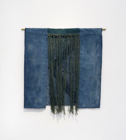 Sandra Monterroso, Composici&oacute;n Azul, No.3 [Composition Blue, No.3], 2021. Cotton fabric, Indigo, acrylic, woven, natural fibers., 22 7/8 x 30 3/8 in.