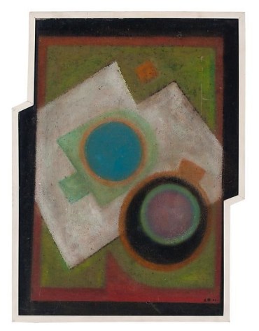Carmelo Arden Quin, Madi IIA, 1945, Oil on cardboard, 18 in. x 13 in.