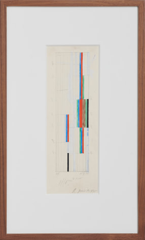 Alejandro Otero, Untitled, [Sketch Tabl&oacute;n], 1973. Graphite and gouache on paper, 7 13/16 x 2 1/8 in. (20 x 5.5 cm.)