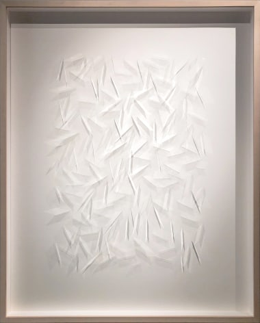 Gabriel de la Mora, CI / 152 I, 2017. Microscope coverslips on cardboard, 40 15/16 x 33 1/16 x 3 1/8 in. (104 x 84 x 8 cm.)