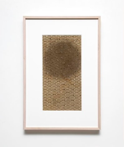 Gabriel de la Mora, B 201, 2015. Fabric removed from radio speakers, 22 5/16 in. x 15 1/16 in. x 1 13/16 in.