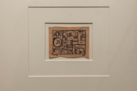 Joaqu&iacute;n Torres-Garc&iacute;a, Untitled, 1932. Ink on paper, 2 7/8 x 4 1/4 in. / 7.3 x 10.8 cm.