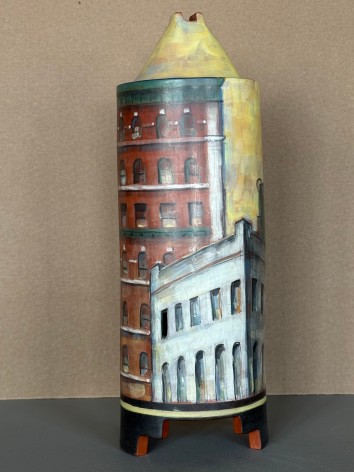 Lidya Buzio. V, 1992, painted earthenware, 15 x 5 in.