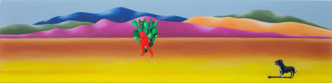 Miguel Angel R&iacute;os,&nbsp;Merge with Vastness, 2024. Acrylic on canvas, 10 &frac14; x 41 ⅜ inches.