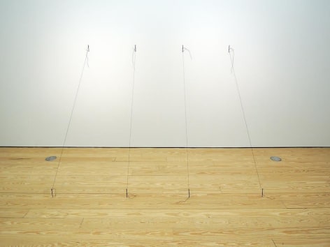 Liliana Porter, Untitled (nails), 1973. Wall installation originally consisting of silkscreen, string and nails, Dimensions variable.