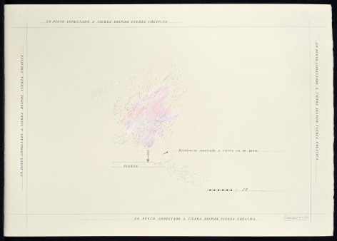 Marie Orensanz, Resistencia conectada, 1974. Drawing, mixed media on paper, 19 5/8 x 27 1/2 in.&nbsp;