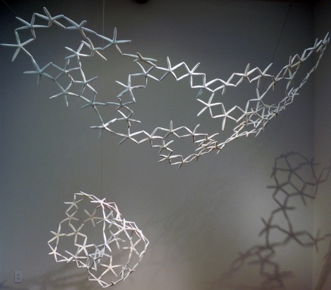 Mar&iacute;a Fernanda Cardoso, Untitled from the series, Woven Water, Submarine Landscape Oreastus Nodulosus, 1994-2015. Starfish, metal, variable dimensions