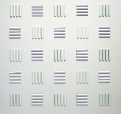 Luis Tomasello, Atmosph&eacute;re Chromoplastique No. 914, 2009. Acrylic on wood, 39 in. x 39 in. x 2 1/2 in.