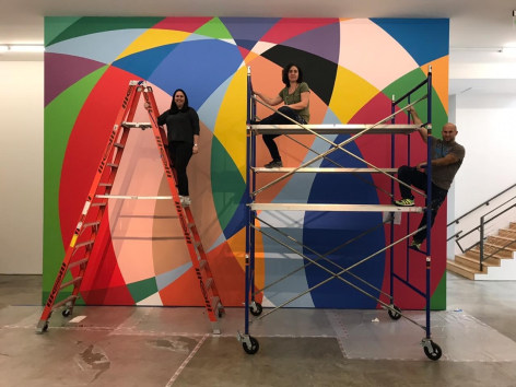 Graciela Hasper, Untitled, mural at Sicardi | Ayers | Bacino in progress, 2019.