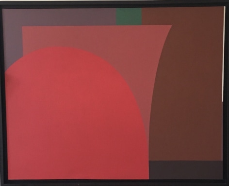 Mercedes Pardo Ponte,&nbsp;Armonia en Rojo, 1983, Acrylic on canvas, 35 3/8 x 45 1/4 in. (90 x 115 cm.)