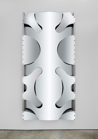 Thomas Glassford, Untitled (silver mirror), 2010. Mirrored plexiglas and anodized aluminum, 96 1/8 x 47 1/4 x 3 7/8 in.&nbsp;