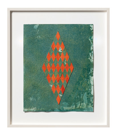 Sandra Monterroso, Rombo para sanar N&ordm; 2, 2023. C&uacute;rcuma, &Iacute;ndigo, acrylic, cotton paper, 23 &frac12; x 20 ⅛ in. (59.7 x 51.1 cm.)