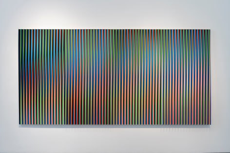 Carlos Cruz-Diez&#039;s&nbsp;Physichromie Panam 160 (2014)&nbsp;installation at Sicardi | Ayers | Bacino, 2023. Photo by Anthony Rathbun.