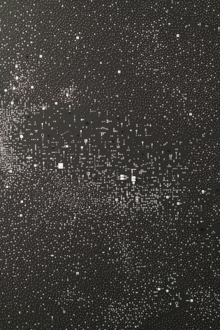 Marco Maggi, No visual distancing (Black), detail, 2021. Paper on paper on paper, 36 x 24 in. (91.4 x 61 cm.)