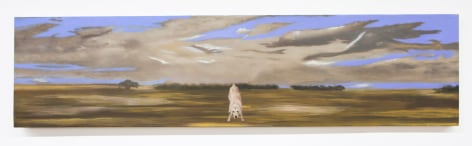 Miguel Angel R&iacute;os,&nbsp;Paisaje con perro, 2004. Acrylic on formica,&nbsp; 10 &frac14; x 41 ⅜ inches.