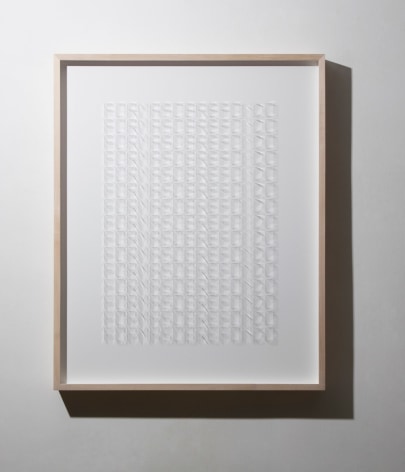 Gabriel de la Mora, CI / 1,245 I, 2017. Glass microscope coverslips on museum board, 41 x 33 x 3 &frac14; in. (104.1 x 83.8 x 8.3 cm.)