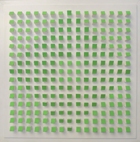 Luis Tomasello, Object Plastique N&ordm; 879, 2008. Acrylic on wood, 17 3/4 x 17 1/4 x 2 1/8 in.&nbsp;