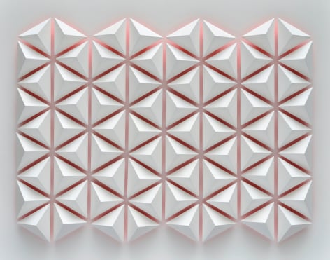 Luis Tomasello,&nbsp;Atmosph&egrave;re chromoplastique N&deg; 1014, 2012. Acrylic on wood, 26 3/8 x 33 1/2 x 3 7/8 in. (67 x 85 x 10 cm.)